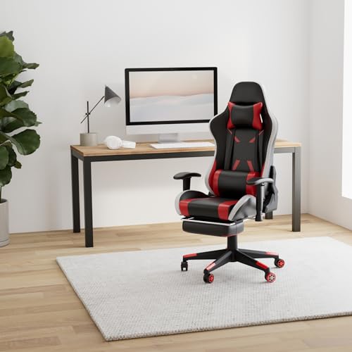 Chaise Gaming RELAX4LIFE LED Télécommandée, Dossier Inclinable et Accoudoirs Réglables