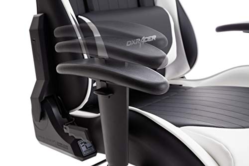 Chaise Gaming Robas Lund DX Racer 6 Ergonomique Noir-Blanc, Réglable et Tournable
