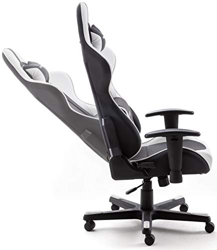 Chaise Gaming Robas Lund DX Racer 6 Ergonomique Noir-Blanc, Réglable et Tournable
