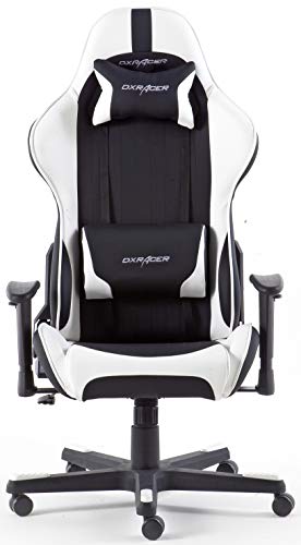 Chaise Gaming Robas Lund DX Racer 6 Ergonomique Noir-Blanc, Réglable et Tournable