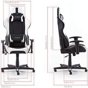 Chaise Gaming Robas Lund DX Racer 6 Ergonomique Noir-Blanc, Réglable et Tournable