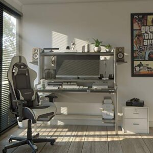 Chaise Gaming Robas Lund DX Racer 6 Ergonomique Noir-Blanc, Réglable et Tournable