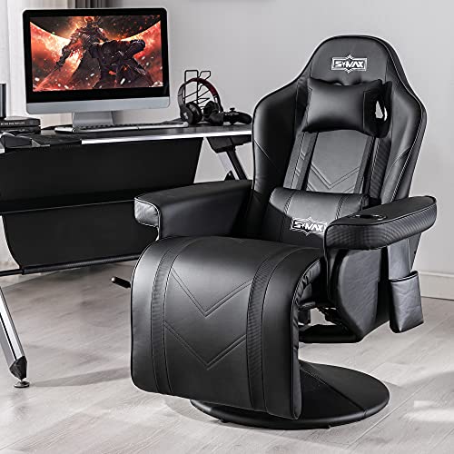 Chaise Gaming S*MAX Cuir PU avec Dossier Haut et Repose-Pieds réglable