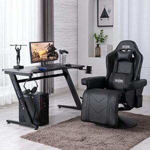 Chaise Gaming S*MAX Cuir PU avec Dossier Haut et Repose-Pieds réglable