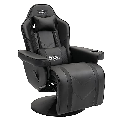 Chaise Gaming S*MAX Cuir PU avec Dossier Haut et Repose-Pieds réglable