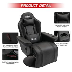 Chaise Gaming S*MAX Cuir PU avec Dossier Haut et Repose-Pieds réglable