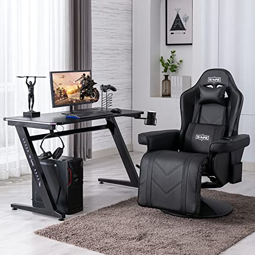 Chaise Gaming S*MAX Cuir PU avec Dossier Haut et Repose-Pieds réglable