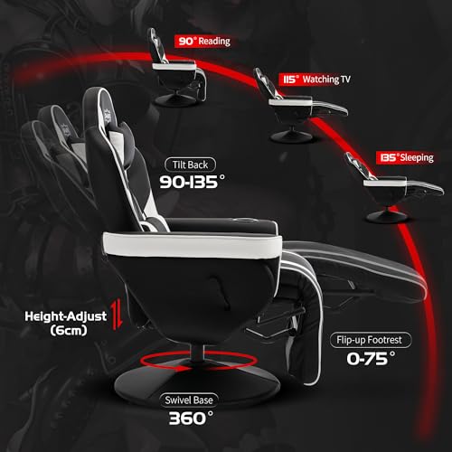 Chaise Gaming S*MAX X Large en Cuir PU avec Dossier Réglable et Support Lombaire