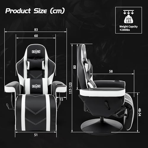 Chaise Gaming S*MAX X Large en Cuir PU avec Dossier Réglable et Support Lombaire
