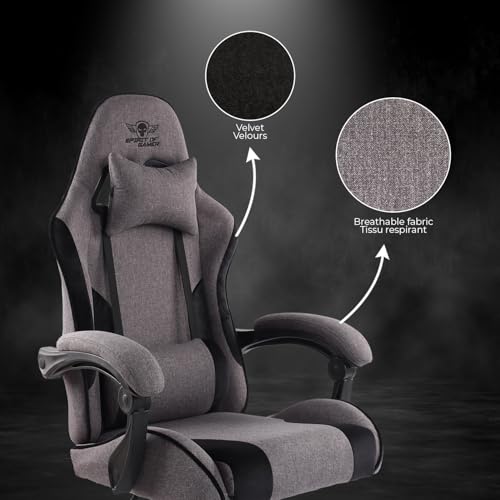 Chaise Gaming Spirit Of Gamer Arena, Tissu Micro-Fibre, Inclinable 90°-130°