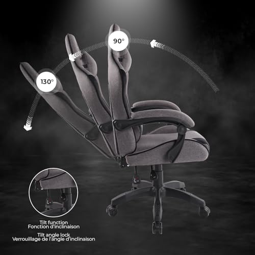 Chaise Gaming Spirit Of Gamer Arena, Tissu Micro-Fibre, Inclinable 90°-130°