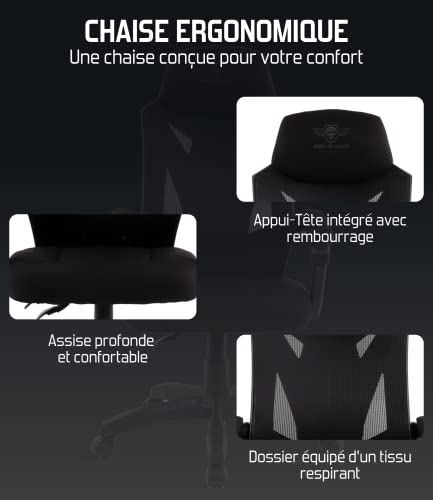 Chaise Gaming Spirit Of Gamer Ergonomique Tissu Respirant – Confort Optimisé
