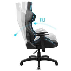 Chaise Gaming Spirit Of Gamer Néon Series Ergonomique Bleu avec Accoudoirs et Coussin Lombaire