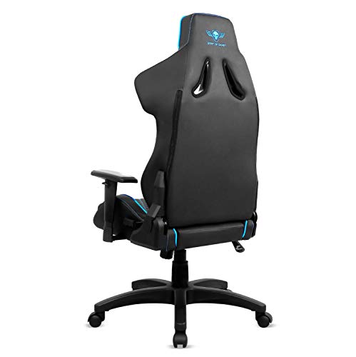 Chaise Gaming Spirit Of Gamer Néon Series Ergonomique Bleu avec Accoudoirs et Coussin Lombaire