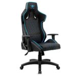 Chaise Gaming Spirit Of Gamer Néon Series Ergonomique Bleu avec Accoudoirs et Coussin Lombaire