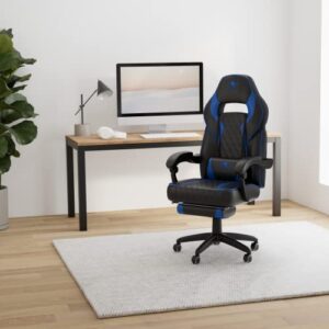 Chaise Gaming Spirit of Gamer Mustang Série – Inclinable, Repose Pieds, Bleu