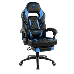 Chaise Gaming Spirit of Gamer Mustang Série – Inclinable, Repose Pieds, Bleu
