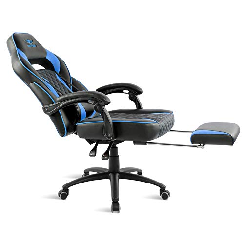 Chaise Gaming Spirit of Gamer Mustang Série – Inclinable, Repose Pieds, Bleu