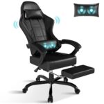 Chaise Gaming TRIUMPHKEY Ergonomique avec Massage, Réglable et Repose-Pieds