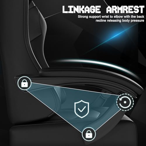 Chaise Gaming TRIUMPHKEY Ergonomique avec Massage, Réglable et Repose-Pieds