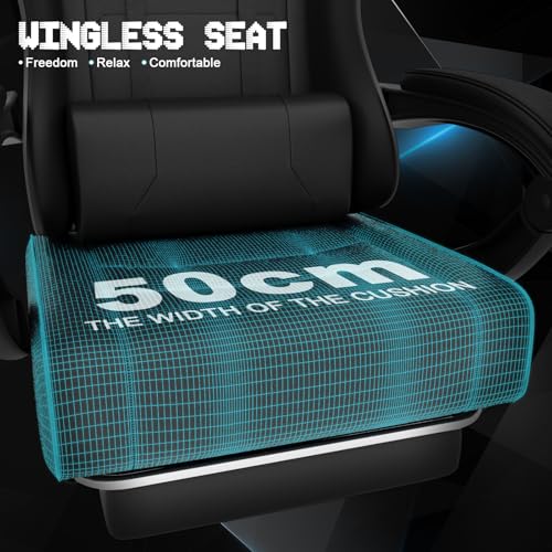 Chaise Gaming TRIUMPHKEY Ergonomique avec Massage, Réglable et Repose-Pieds