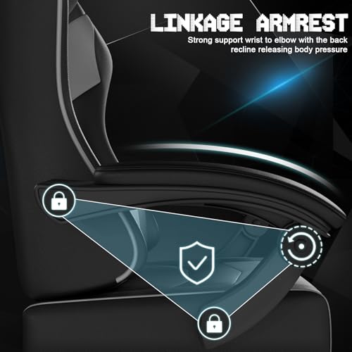 Chaise Gaming TRIUMPKEY Ergonomique avec Massage, Repose-Pieds et Support Lombaire