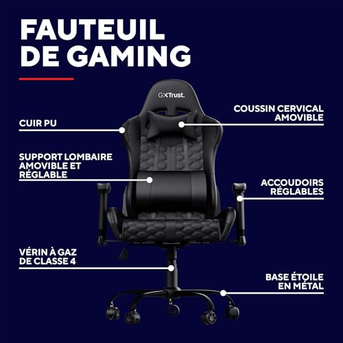 Chaise Gaming Trust Gaming GXT 708 Resto – Dossier Réglable et Pivotant 360°
