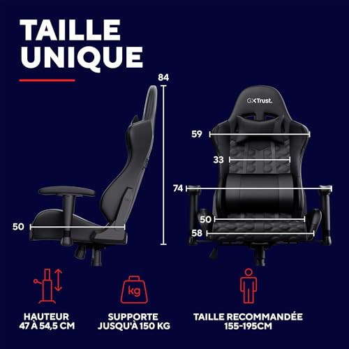 Chaise Gaming Trust Gaming GXT 708 Resto – Dossier Réglable et Pivotant 360°