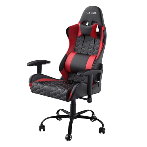 Chaise Gaming Trust Gaming GXT 708R – Dossier Réglable, Pivotement 360° – Rouge