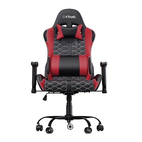 Chaise Gaming Trust Gaming GXT 708R – Dossier Réglable, Pivotement 360° – Rouge