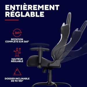 Chaise Gaming Trust Gaming GXT 708W – Dossier Réglable 360° Blanche