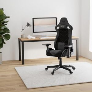 Chaise Gaming VALK Gaia Onyx Noir – Ergonomique, Tissu Respirant, Accoudoirs 4D