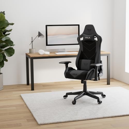 Chaise Gaming VALK Gaia Onyx Noir – Ergonomique, Tissu Respirant, Accoudoirs 4D