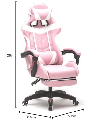Chaise Gaming VDD Cyclone avec Repose Pieds – Blanc pour Adolescents