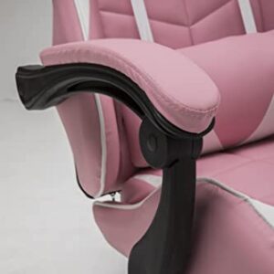 Chaise Gaming VDD Cyclone avec Repose Pieds – Blanc pour Adolescents