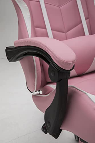 Chaise Gaming VDD Cyclone avec Repose Pieds – Blanc pour Adolescents