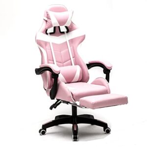 Chaise Gaming VDD Cyclone avec Repose Pieds – Blanc pour Adolescents
