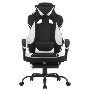 Chaise Gaming WOLTU GS03sw Ergonomique Tissu Respirant Noir et Blanc