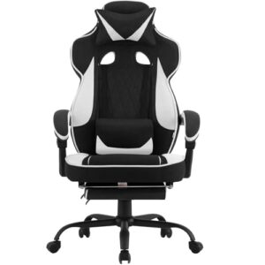 Chaise Gaming WOLTU GS03sw Ergonomique Tissu Respirant Noir et Blanc