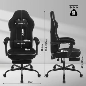 Chaise Gaming WOLTU GS11sz Ergonomique avec Repose-Pieds et Support Lombaire