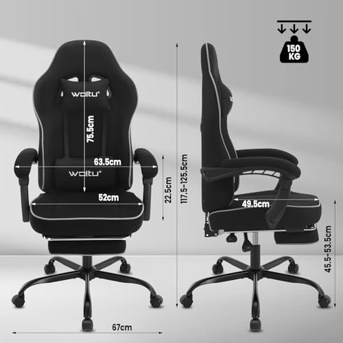 Chaise Gaming WOLTU GS11sz Ergonomique avec Repose-Pieds et Support Lombaire