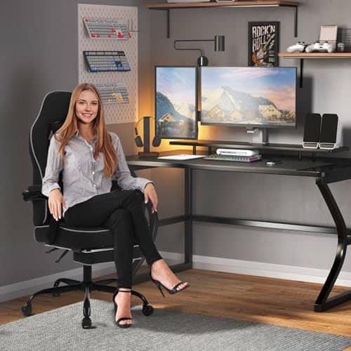 Chaise Gaming WOLTU GS11sz Ergonomique avec Repose-Pieds et Support Lombaire