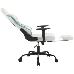 Chaise Gaming WOLTU Massante GS09bws avec Coussin Lombaire et Repose-Pieds