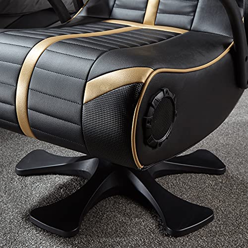 Chaise Gaming X-Rocker Olympus 4.1 avec Enceintes Sans Fil – Noir et Or