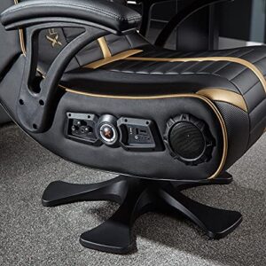 Chaise Gaming X-Rocker Olympus 4.1 avec Enceintes Sans Fil – Noir et Or
