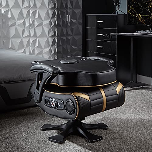 Chaise Gaming X-Rocker Olympus 4.1 avec Enceintes Sans Fil – Noir et Or