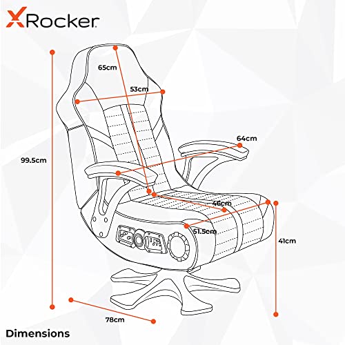 Chaise Gaming X-Rocker Olympus 4.1 avec Enceintes Sans Fil – Noir et Or