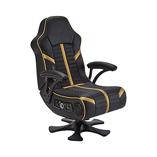 Chaise Gaming X-Rocker Olympus 4.1 avec Enceintes Sans Fil – Noir et Or