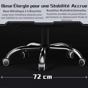 Chaise Gaming Yaheetech Massante Ergonomique Noir Blanc avec Repose-Pieds