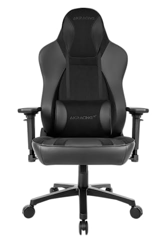 Chaise de Bureau AKRacing Obsidian en Similicuir PU et Microfibre Noir